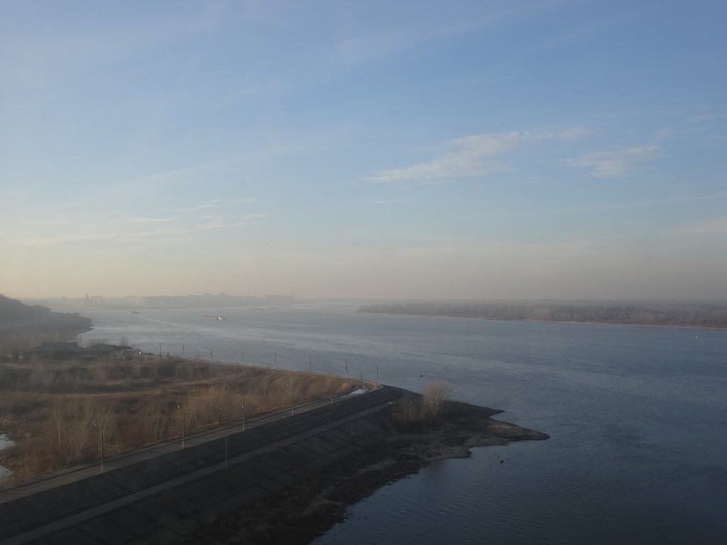 La vue sur la rivière Volgadepuis le télécabine de Nizhnyi-Novgorod